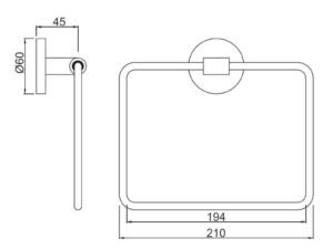 jaquar | accessories | towel ring square with round flange chrome