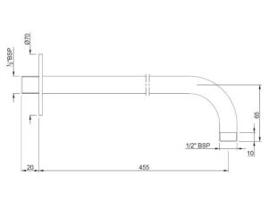 jaquar | bath | shower arm chrome