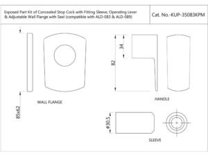jaquar | bath | exposed part kit of concealed stop cock & flush cock chrome