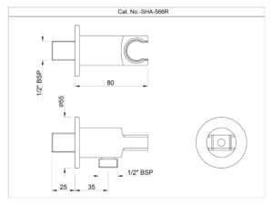 jaquar | bath | wall outlet with shower hook chrome