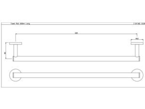 jaquar | accessories | single towel rail 600mm long chrome