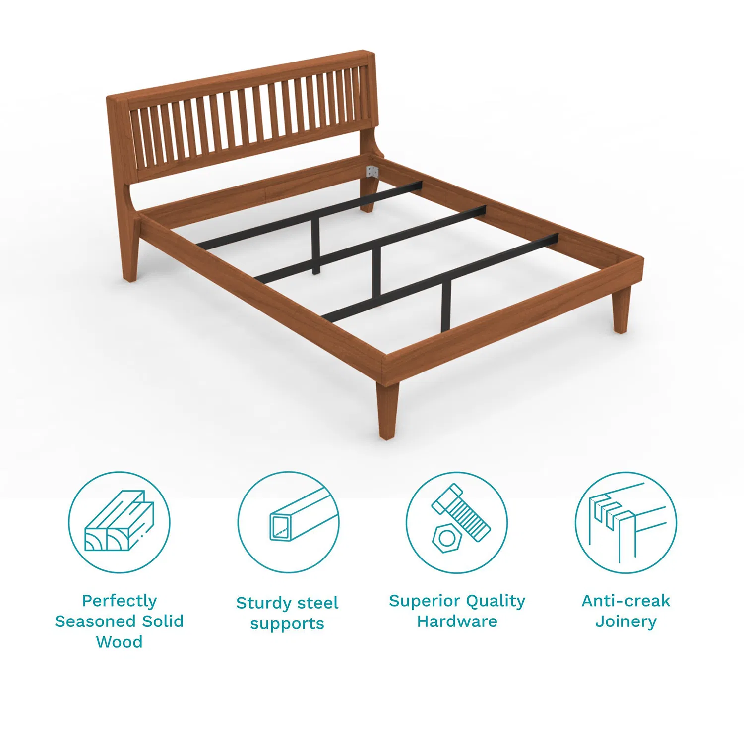 furlenco | sara queen bed, mattress with hako bedside table furlenco | sara queen bed, mattress with hako bedside table