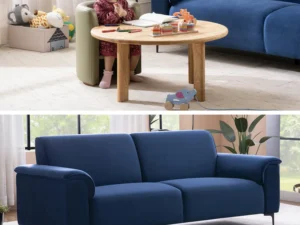 furlenco | cleo velvet 3 seater sofa in sapphire blue color (copy)