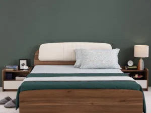 furlenco | dune upholstered queen bed with 6" premium mattress
