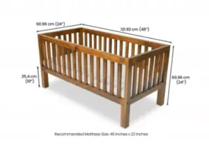 cityfurnish | clara baby crib (cot) with mattress (46 x 22 x 3)