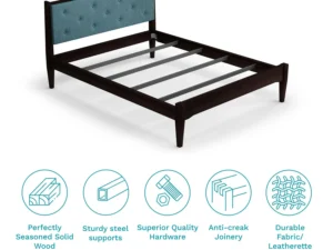 furlenco | mili dvi solid wood queen bed with 4" premium mattress