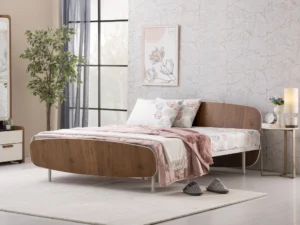 furlenco | blanca engineered wood queen bed with 6" premium mattress