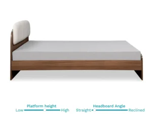 furlenco | dune queen bed, mattress with bianca bedside table