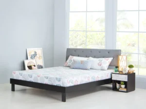 furlenco | crest solid wood queen bed with 6" premium mattress