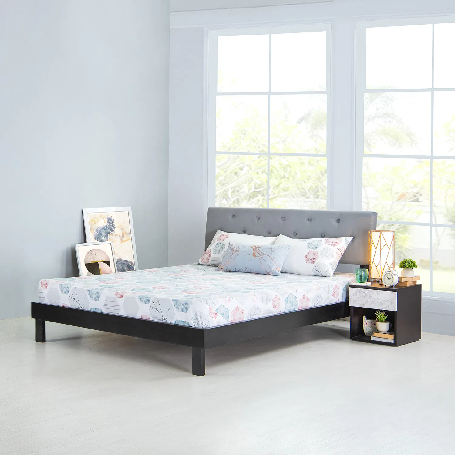 furlenco | crest solid wood queen bed with 6" premium mattress furlenco | crest solid wood queen bed with 6" premium mattress