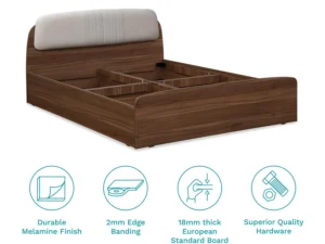 furlenco | dune box storage bed, mattress with taki bedside table