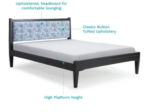 furlenco | mili dvi solid wood queen bed with 6" premium mattress