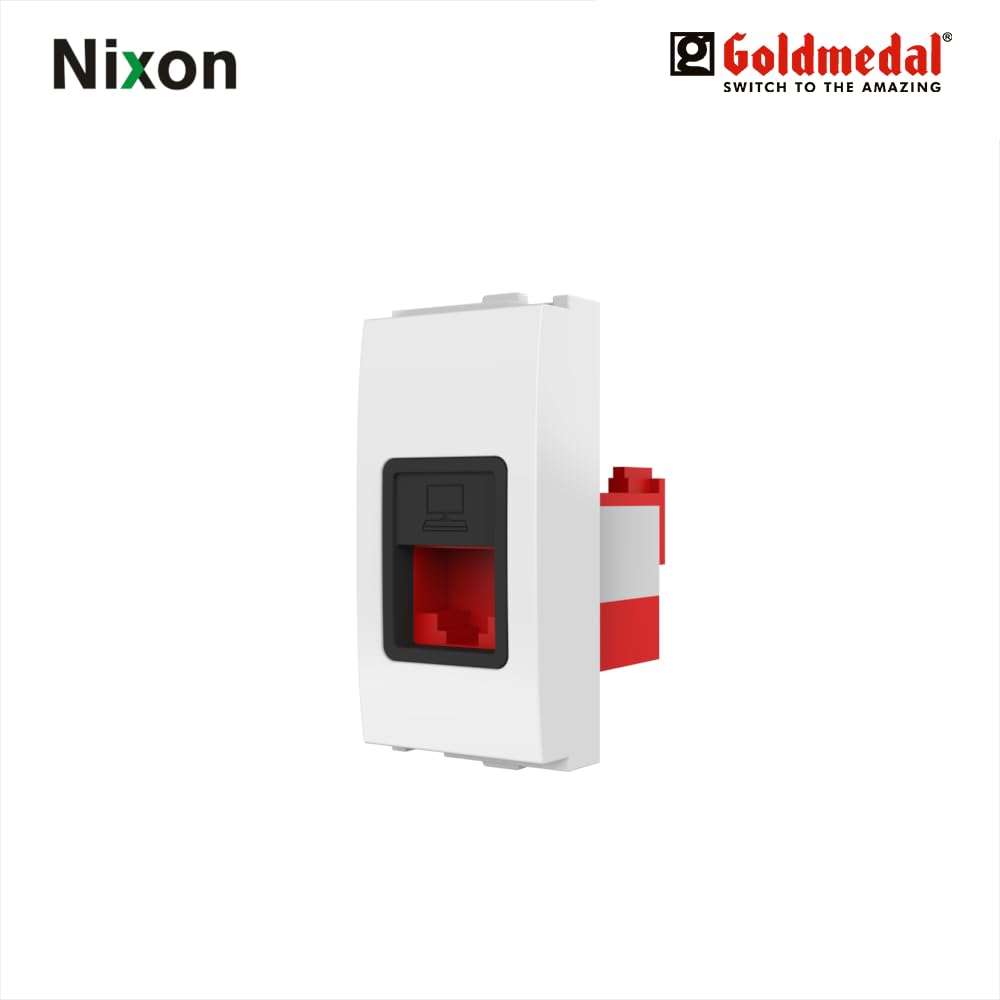 goldmedal net socket goldmedal nixon edp socket outlet rj 45 com jack cat 5e, white goldmedal net socket goldmedal nixon edp socket outlet rj 45 com jack cat 5e, white