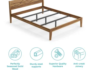 furlenco | mojave queen bed, mattress with pico bedside table