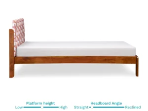 furlenco | vitello solid wood single bed with 6" premium mattress pyramid