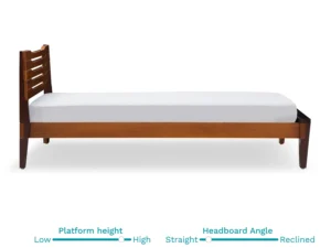 furlenco | pico solid wood single bed with 6" premium mattress