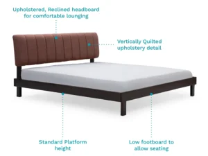 furlenco | heiko solid wood king bed with 6" premium mattress