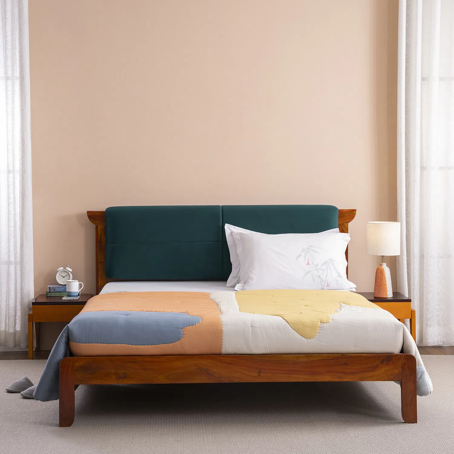 furlenco | vitello solid wood queen bed in timeless teak finish furlenco | vitello solid wood queen bed in timeless teak finish