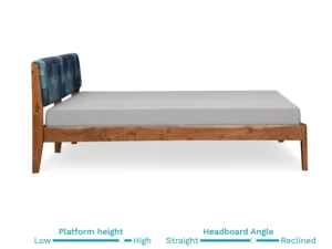 furlenco | mojave upholstered queen bed with 6" premium queen mattress