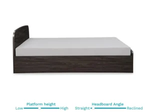 furlenco | dune engineered wood box storage queen bed in carbon grey finish