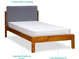 furlenco | vitello solid wood single bed holland grey