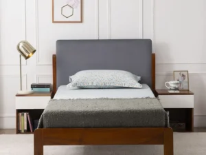 furlenco | vitello solid wood single bed holland grey
