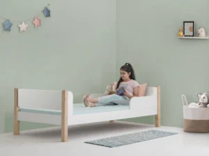 furlenco | kids engineered wood single bed with 6 inch premium mattress in ivory white finish