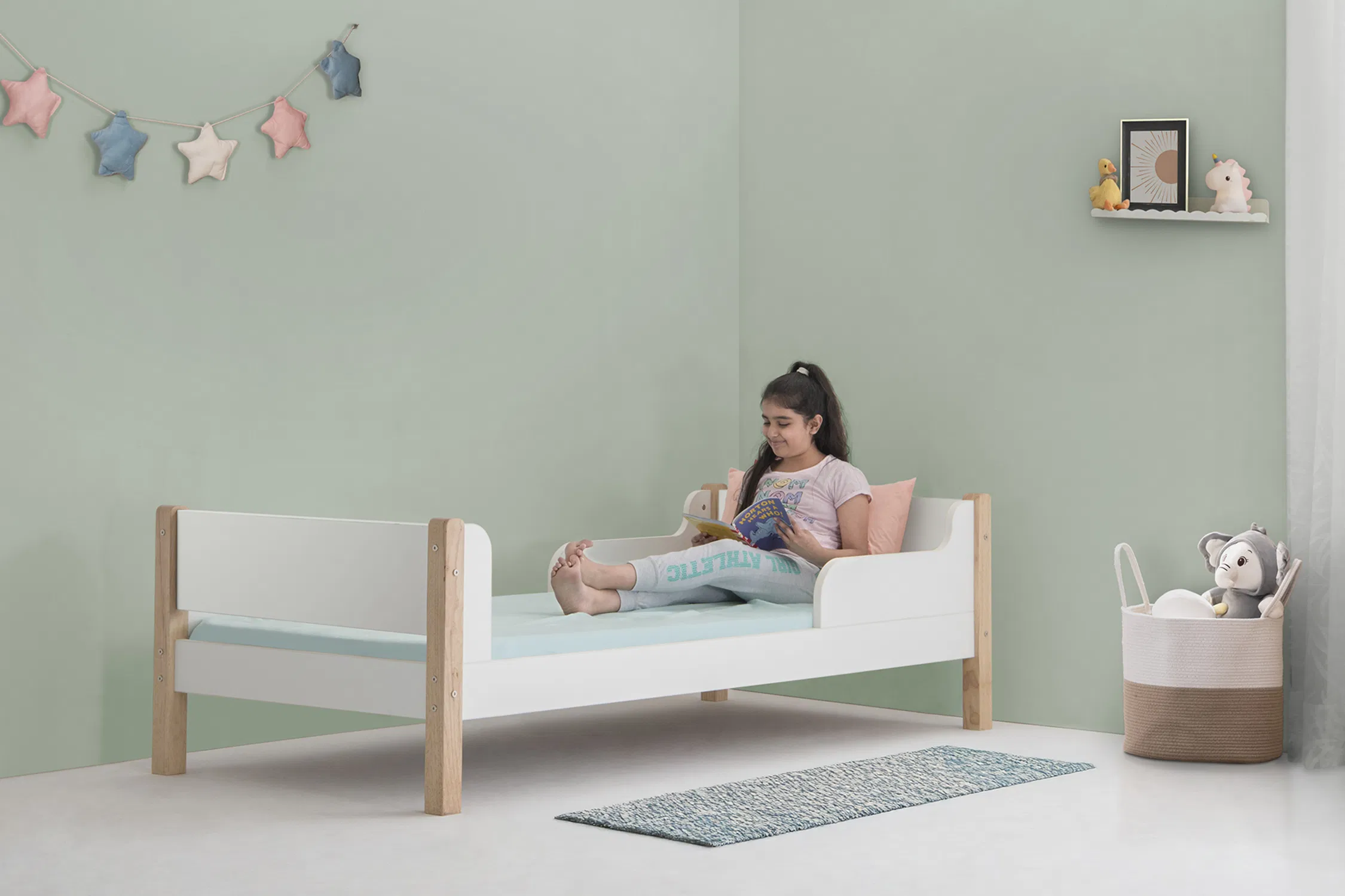 furlenco | kids engineered wood single bed with 6 inch premium mattress in ivory white finish furlenco | kids engineered wood single bed with 6 inch premium mattress in ivory white finish