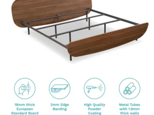 furlenco | haimish king bed, mattress & bianca bedside table