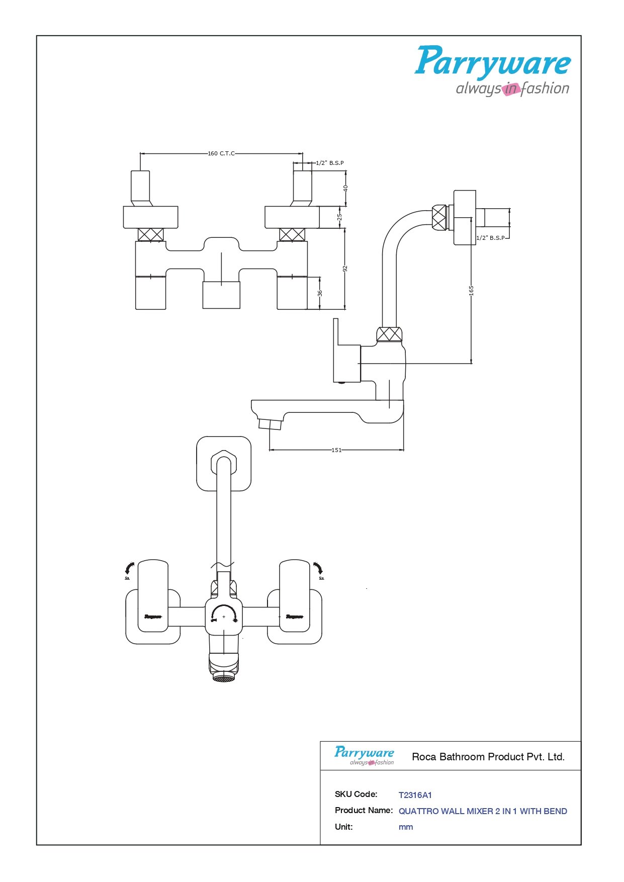 parryware bath quattro wall mixer 2 in 1 parryware bath quattro wall mixer 2 in 1