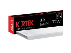 nortex tubelights nortek essenza 72 watt 4 feet 3 in 1 colour led tube light batten for home colour changing switch (natural, warm & cool white light), fit for wall, ceiling or hanging clamps in any room