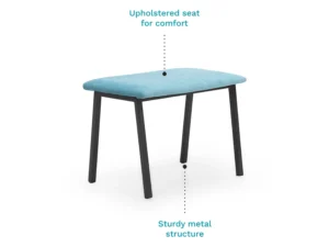 furlenco | mili upholstered dining bench in turquoise color
