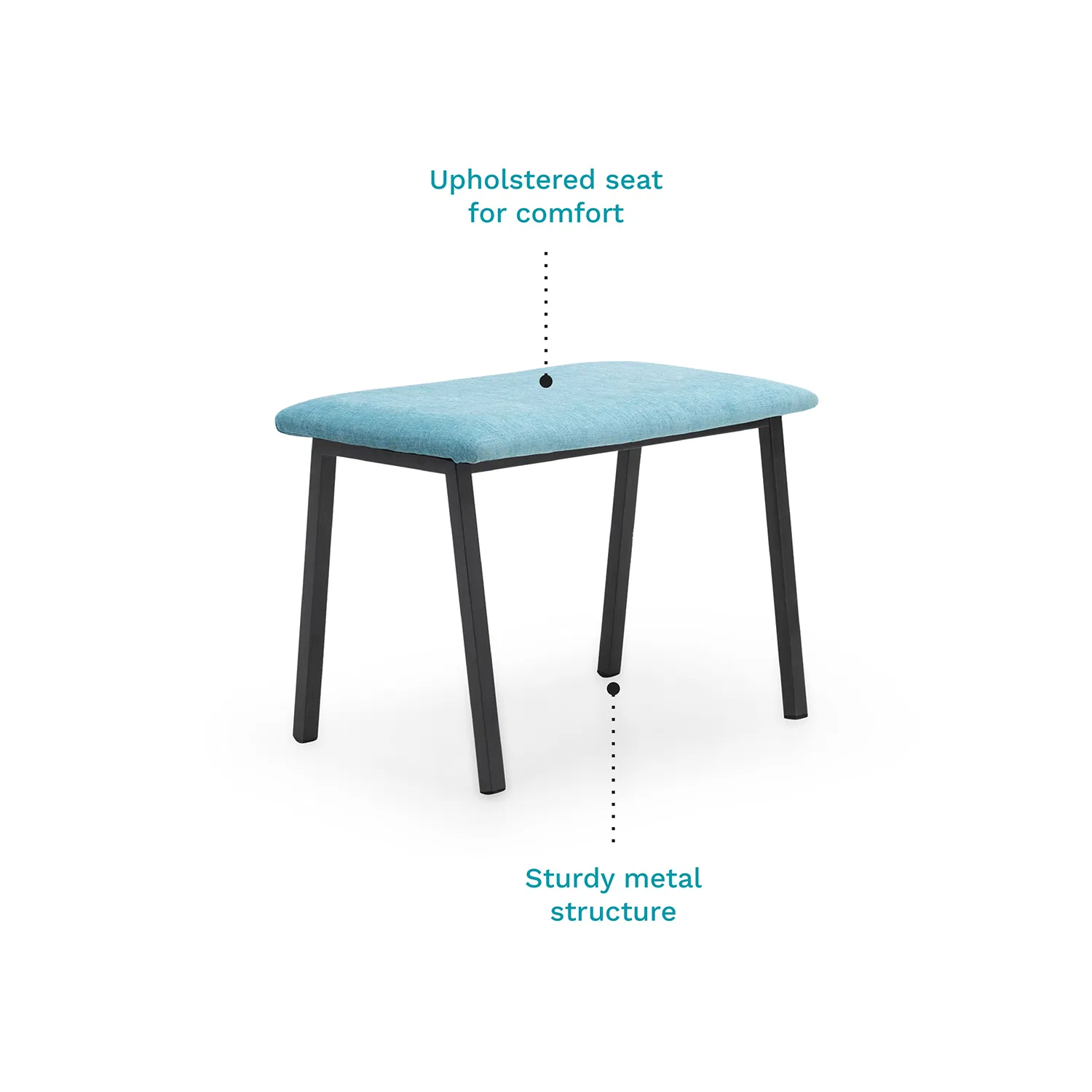 furlenco | mili upholstered dining bench in turquoise color furlenco | mili upholstered dining bench in turquoise color