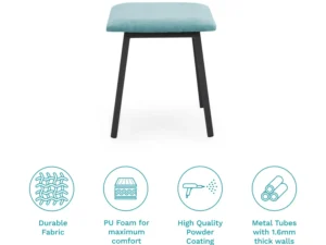 furlenco | mili upholstered dining bench in magic blue color