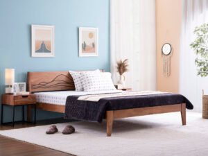 mojave queen bed, mattress & hillo kids crib ( with mattress & protector)