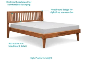 sara solid wood queen bed in timeless teak finish
