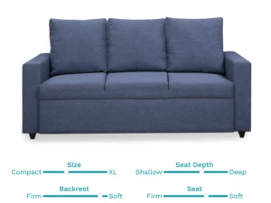 furlenco | ella leatherette 3 seater sofa in sand beige color (copy)