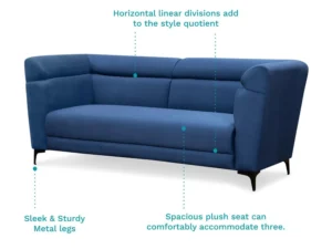 furlenco | vive fabric 3 seater sofa in grace denim color (copy)