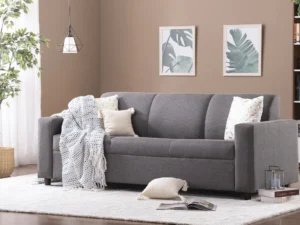 furlenco | ella fabric 3 seater sofa in shell grey color (copy) (copy)