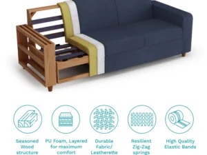 furlenco | cleo l shape sofa in sapphire blue color (copy)