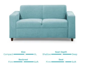 furlenco | flex fabric 2 seater sofa in grey color (copy)