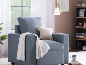 furlenco | vive fabric 1 seater sofa in teal blue color (copy)