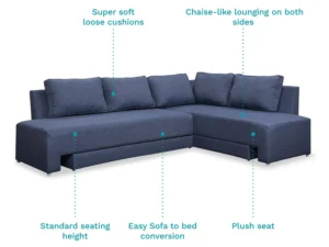 furlenco | linora velvet l shape sofa in sapphire blue color (copy)