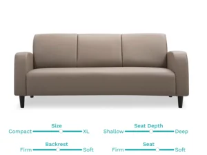 furlenco | elvis fabric 3 seater sofa in shell grey color (copy)