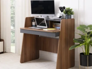 furlenco | moreno engineered wood study table in neo teak finish