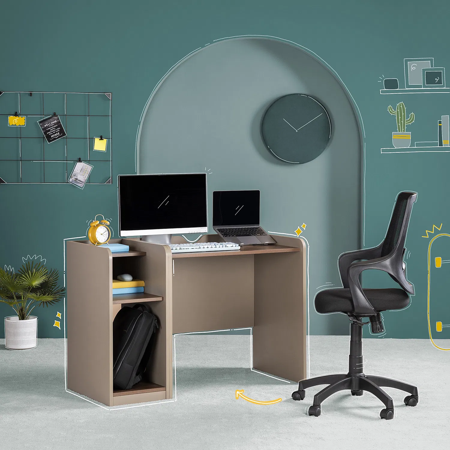 furlenco | dank workstation with side storage furlenco | dank workstation with side storage