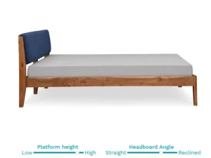 furlenco | haimish engineered wood king bed in lyon walnut with 6 premium mattress