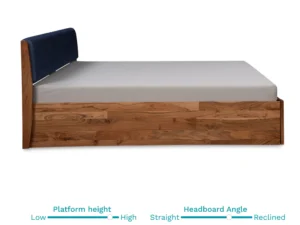 furlenco | mojave upholstered queen bed with 4" premium mattress