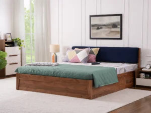 furlenco | mojave upholstered queen bed with 4" premium mattress