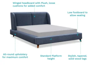 furlenco | abstract energy solid wood queen bed